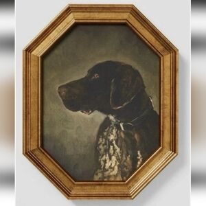 Threshold Studio McGee Pointer Dog Portrait Wall Art 8x10 Gold Frame NWT
